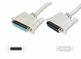 Digitus Prodlužovací kabel datového přenosu, sériový/paralelní, D-Sub25, samec/samice, 2,0 m,  lisovaný, 