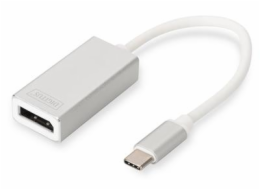 DIGITUS Adaptér USB typu C na 4K DP, délka kabelu 20 cm Hliníkové pouzdro, čipová sada: VL100