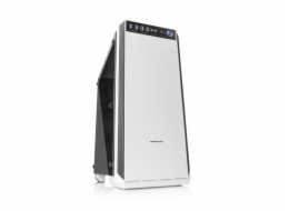 Modecom PC skříň OBERON PRO GLASS WHITE MIDI, 2x USB 3.0, 2x USB 2.0, audio HD, bílá, skleněný boční panel, bez zdroje