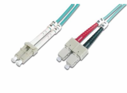 Digitus Fiber Optic Patch Cord, LC to SC Multimode 50/125 µ, Duplex Length 2m, Class OM3