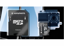 AgfaPhoto MicroSDXC UHS-I   64GB High Speed C 10 U3 V30 + adaptér