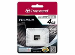 TRANSCEND MicroSDHC karta 4GB Class 10, bez adaptéru