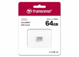 TRANSCEND MicroSDXC karta 64GB 300S, UHS-I U1 + adaptér