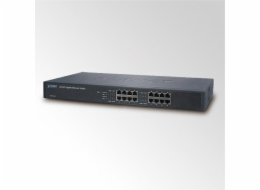 Planet GSW-1601 Switch 16x 10/100/1000, kov, rackmount, fanless