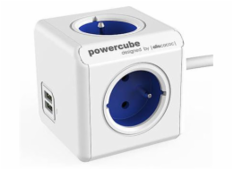 Zásuvka prodluž. PowerCube EXTENDED USB, Blue, 4 rozbočka, 2x USB, kabel 1,5m