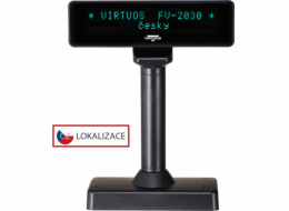 Virtuos VFD zákaznický displej Virtuos FV-2030B 2x20 9mm, serial, černý