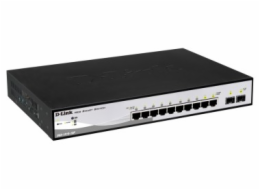 D-Link DGS-1210-10MP D-Link DGS-1210-10MP 10-port Gigabit Smart+ PoE Switch, 8x GbE PoE+, 2x SFP, PoE 130W, fanless