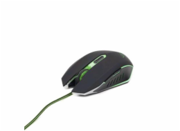 GEMBIRD myš MUSG-001-G optická, zeleno-černá, 2400 dpi, USB