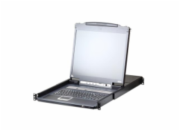 Aten CL5708IN ATEN CL5708IN 8-Port PS/2-USB VGA 19" LCD KVM over IP Switch with Daisy-Chain Port and USB Peripheral Support