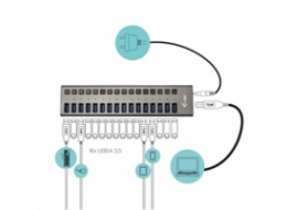 i-tec USB 3.0 nabíjecí HUB 16port + Power Adapter 90 W