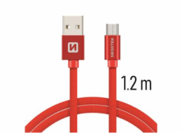 Swissten Datový Kabel Textile Usb / Micro Usb 1,2 M Červený