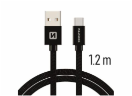 Swissten Datový Kabel Textile Usb / Usb-C 1,2 M Černý