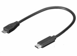 PREMIUMCORD Adaptér USB 3.1 C/male - USB 2.0 Micro-B/male, 0,2m