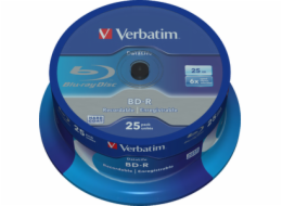 1x25 Verbatim BD-R Blu-Ray 25GB 6x Speed Datalife No-ID Cakebox
