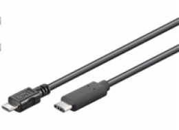 PremiumCord Kabel USB 3.1 konektor C/male - USB 2.0 Micro-B/male, černý, 0,6m