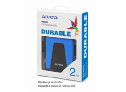 ADATA Externí HDD 2TB USB 3.1 DashDrive Durable HD650, červený (gumový, nárazu odolný)