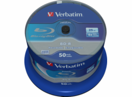 1x50 Verbatim BD-R Blu-Ray 25GB 6x Speed Datalife No-ID Cakebox