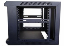 XtendLan 19" nástěnný rozvaděč 12U 600x450, nosnost 60 kg, skleněné kouřové dveře, rozložený, černý XtendLan 19" nástěnný rozvaděč 12U 600x450, nosnost 60 kg, skleněné kouřové dveře, rozložený, černý