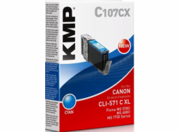 KMP C107CX cartridge modra komp. s Canon CLI-571 XL C