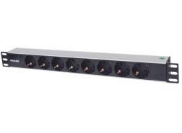 Intellinet 19" 1.5U Rackmount 8-Way Power Strip - German Type, rozvodný panel, 8x DE zásuvka, 1.6m kabel