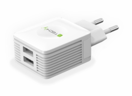 TECHLY 102932 Techly Two ports USB charger 230V -> 2x USB 5V 2.1A & 2.1A white