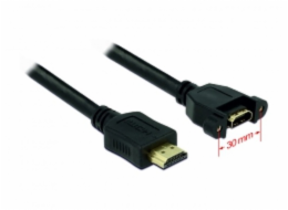 Delock kabel HDMI A samec > HDMI A samice přišroubovatelná  1 m