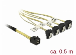 Delock Kabel Mini SAS HD SFF-8643 > 4 x SATA 7 Pin pravoúhlý 0,5 m