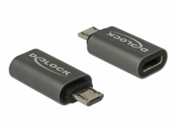 Delock USB antracit 2.0 Micro B samec na USB C 2.0 samice