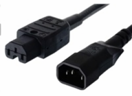 PREMIUMCORD Kabel napájecí 230V prodlužovací 2m (konektory IEC320 C14 - C15)