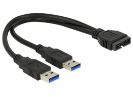 Adaptér DeLOCK USB 3.2 Gen 1, zástrčka USB header > 2x zástrčka USB-A