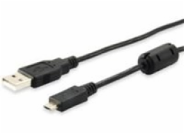 Equip USB-A - microUSB USB kabel 1 m černý (128596)