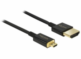 Delock Kabel High Speed HDMI s Ethernetem - HDMI-A samec > HDMI Micro-D samec 3D 4K 2 m Slim Premium