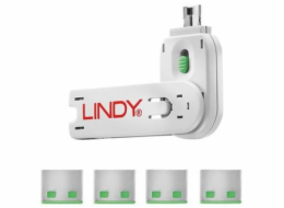 Lindy zámek USB portu (4 kusy) s klíčem, ochrana proti krádeži