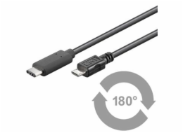 PremiumCord Kabel USB 3.1 konektor C/male - USB 2.0 konektor Micro-B/male, 1m