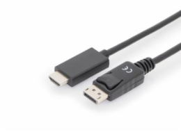 Digitus Assmann AK-340303-020-S DIGITUS DisplayPort Adapter Cable DP - HDMI Type A St / St 2.0m w / War. DP 1.2 HDMI 2.0 4K / 60Hz CE black