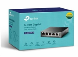 Switch TP-Link TL-SG1005LP 5x GLAN, 4xPoE+, 41W, dosah 250m, kov