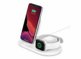 Belkin 3-in-1 wirel. nabijecka pro Apple Watch/iPhone, bila