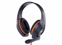 GEMBIRD sluchátka s mikrofonem GHS-05-O, gaming, černo-oranžová, 1x 4-pólový 3,5mm jack