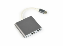 Gembird A-CM-HDMIF-02-SG kabelové rozhraní a přechodky USB-C/USB-C HDMI/USB-A Šedá