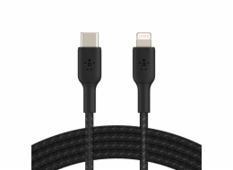 Belkin Lightning/USB-C kabel 1m oplástený, mfi cert. cerný