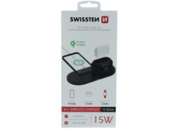 Swissten Wireless Nabíječka 3V1 Černá