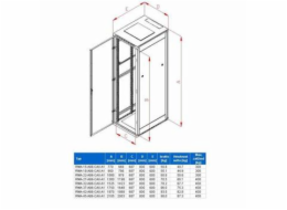 Rack Triton 19   stojanový 42U/800x600 prosklené dveře, šedý