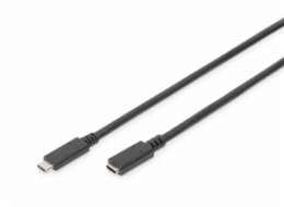 Digitus Prodlužovací kabel USB C na C samec/samice 2m, 3A, 480 MB, verze 2.0, bl