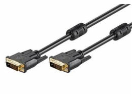 Kabel DVI-D(M) - DVI-D(M), dual link, s ferity, 10m, zlacené konektory