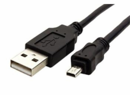 Kabel USB A-miniUSB, 8pin, Panasonic, Nikon UC-E6, Olympus CB-USB7, Minolta USB-2, USB-3, 1,8m, černý