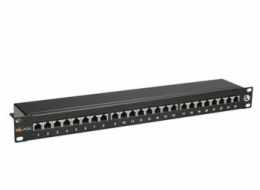 Patch panel Solarix SX24-5E-STP-BK-N 24 x RJ45 CAT5E STP černý 1U