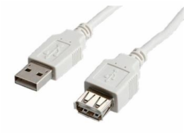 Kabel USB 2.0 A-A 1,8 m prodlužovací, bílý/šedý