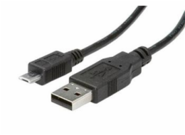 Kabel USBA(M) - microUSB B(M), 5pinů 0,8 m, černý