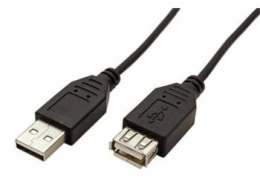 Kabel USB 2.0 A-A 30 cm prodlužovací, černý