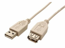 Kabel USB 2.0 A-A 5 m prodlužovací, bílý/šedý